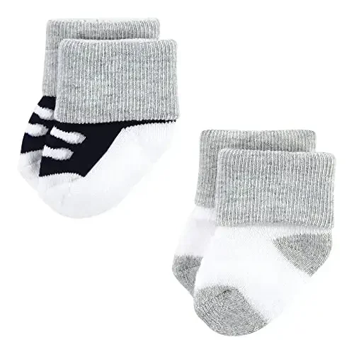 Hudson Baby baby-boys Cotton Rich Newborn and Terry Socks - 4