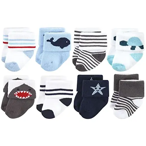Hudson Baby Baby Girls' Cotton Rich Newborn and Terry Socks 