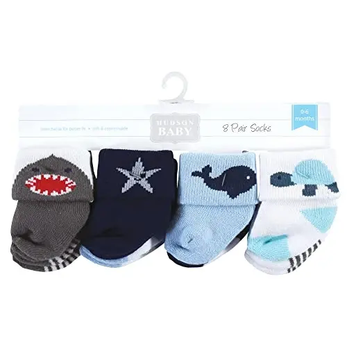 Hudson Baby Baby Girls' Cotton Rich Newborn and Terry Socks - HUDSON (1)