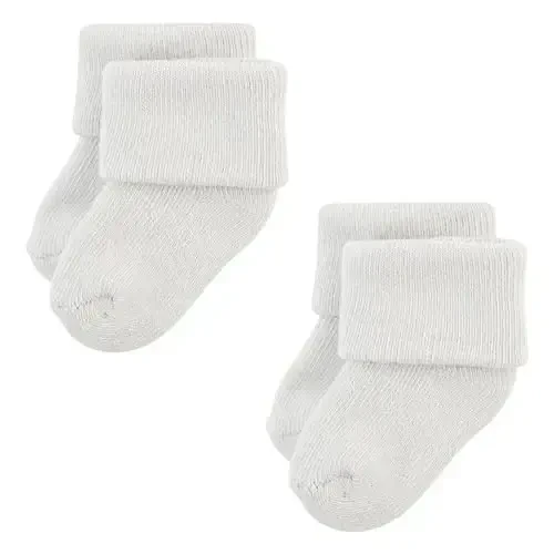 Hudson Baby Baby Girls' Cotton Rich Newborn and Terry Socks - 5