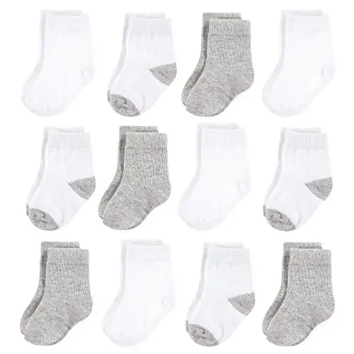 Hudson Baby Baby Girls' Cotton Rich Newborn and Terry Socks 