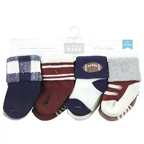 Hudson Baby Baby Girls' Cotton Rich Newborn and Terry Socks - 2
