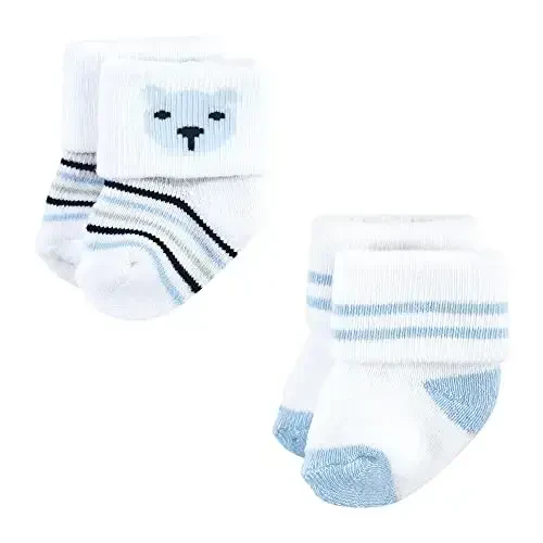 Hudson Baby Baby Girls' Cotton Rich Newborn and Terry Socks - 3