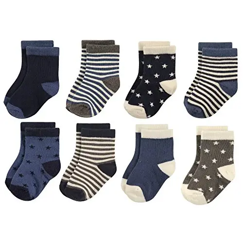 Hudson Baby Baby Girls' Cotton Rich Newborn and Terry Socks 