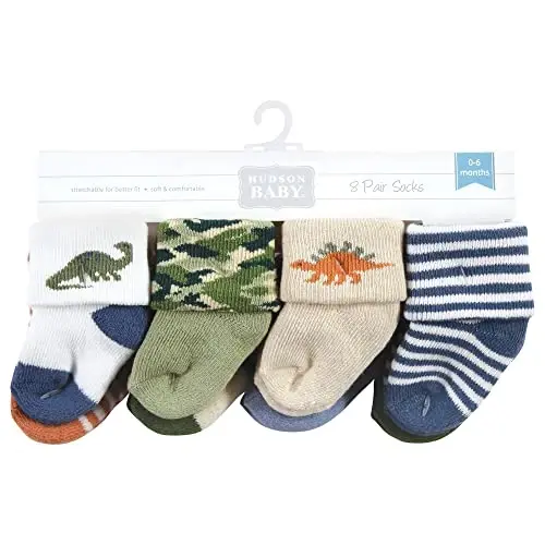 Hudson Baby Baby Girls' Cotton Rich Newborn and Terry Socks - 2