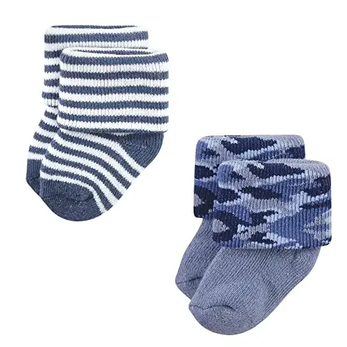 Hudson Baby Baby Girls' Cotton Rich Newborn and Terry Socks - 3