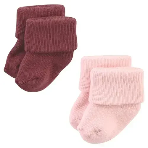 Hudson Baby Baby Girls' Cotton Rich Newborn and Terry Socks - 3