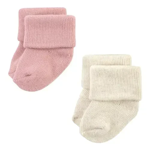Hudson Baby Baby Girls' Cotton Rich Newborn and Terry Socks - 5
