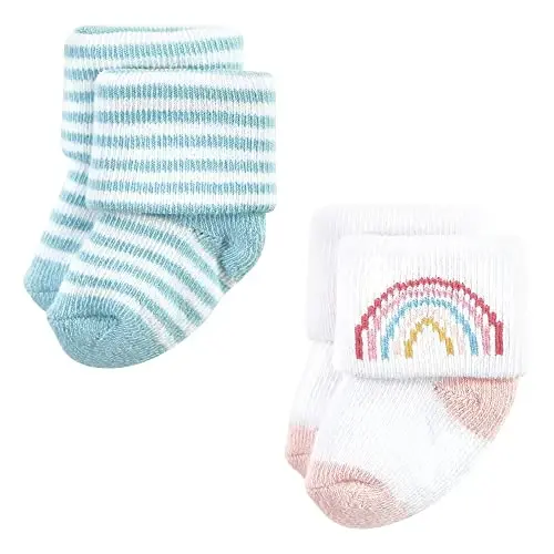 Hudson Baby Baby Girls' Cotton Rich Newborn and Terry Socks - 5