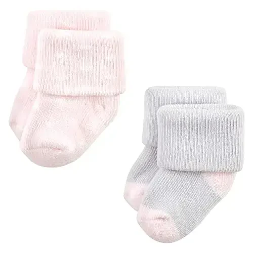 Hudson Baby Baby Girls' Cotton Rich Newborn and Terry Socks - 4