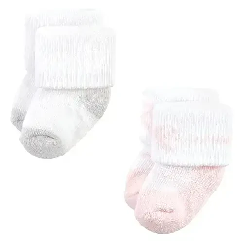 Hudson Baby Baby Girls' Cotton Rich Newborn and Terry Socks - 6
