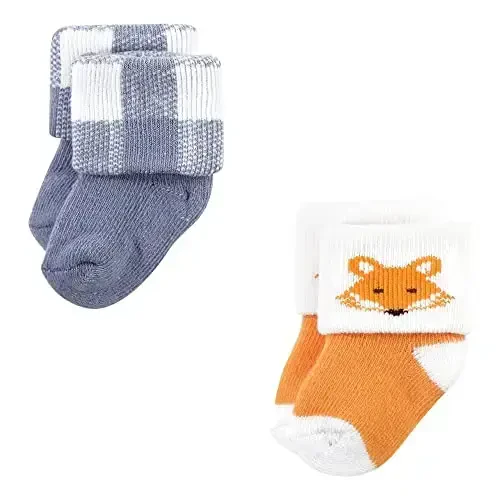 Hudson Baby Baby Girls' Cotton Rich Newborn and Terry Socks - 3