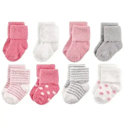 Hudson Baby Baby Girls' Cotton Rich Newborn and Terry Socks - BABYVISION INC.