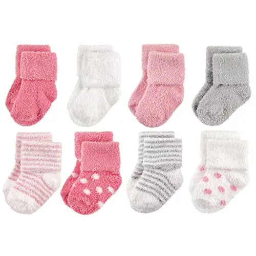 Hudson Baby Baby Girls' Cotton Rich Newborn and Terry Socks 
