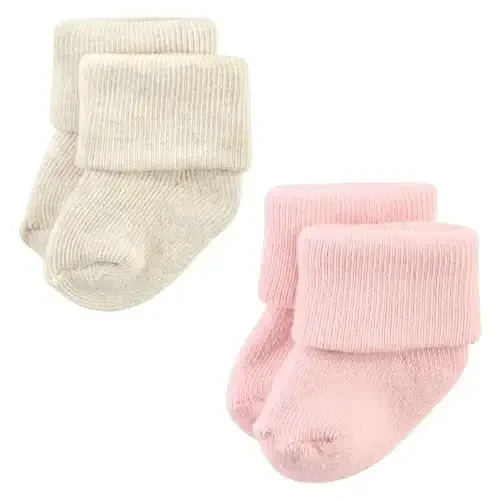 Hudson Baby Baby Girls' Cotton Rich Newborn and Terry Socks - 6