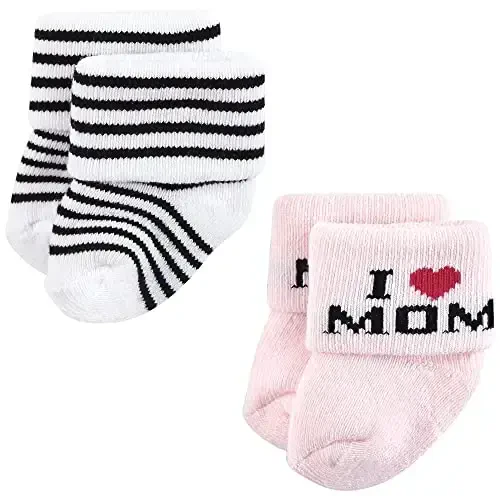 Hudson Baby Baby Girls' Cotton Rich Newborn and Terry Socks - 3