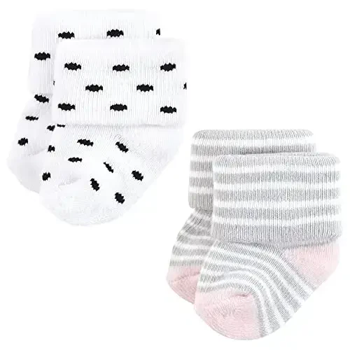 Hudson Baby Baby Girls' Cotton Rich Newborn and Terry Socks - 5