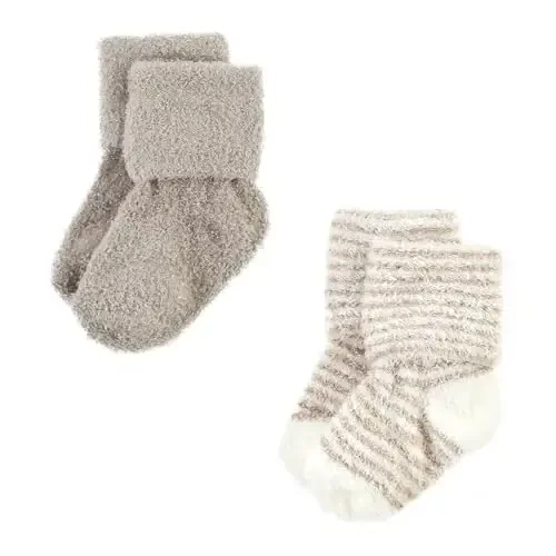 Hudson Baby Baby Girls' Cotton Rich Newborn and Terry Socks - 4