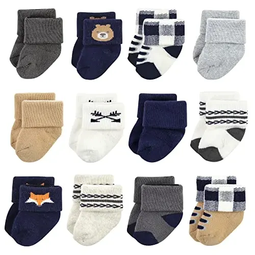 Hudson Baby Baby Girls' Cotton Rich Newborn and Terry Socks 