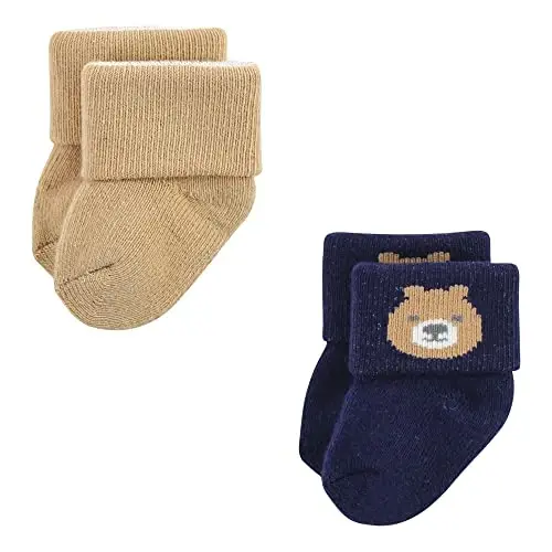 Hudson Baby Baby Girls' Cotton Rich Newborn and Terry Socks - 4