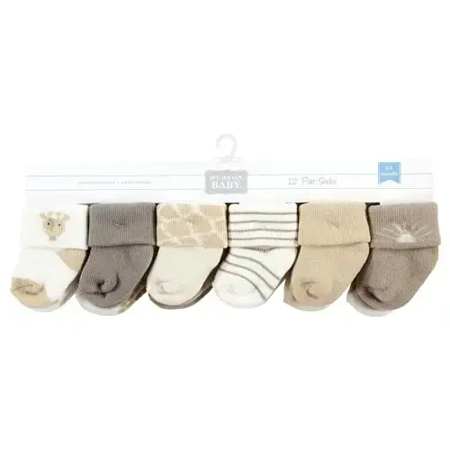 Hudson Baby Baby Girls' Cotton Rich Newborn and Terry Socks - 8