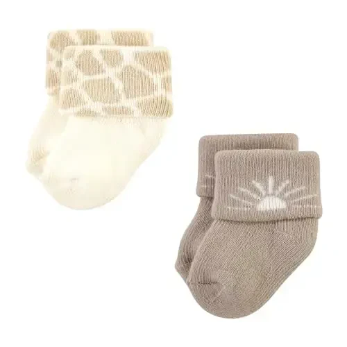 Hudson Baby Baby Girls' Cotton Rich Newborn and Terry Socks - 4