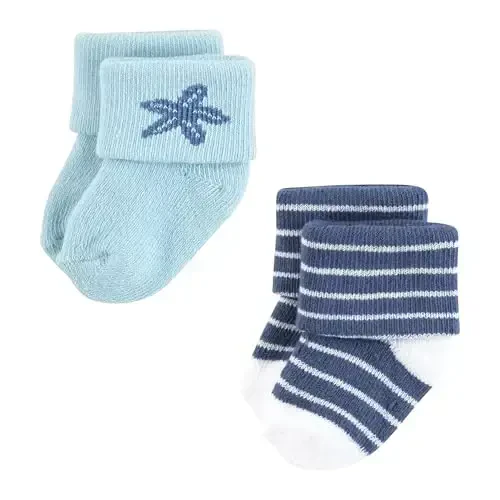 Hudson Baby Baby Girls' Cotton Rich Newborn and Terry Socks - 4