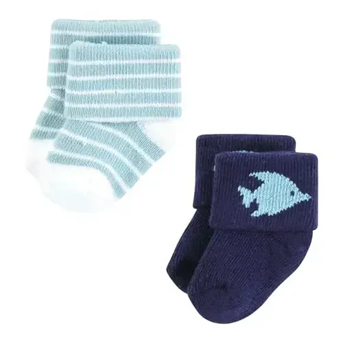Hudson Baby Baby Girls' Cotton Rich Newborn and Terry Socks - 6