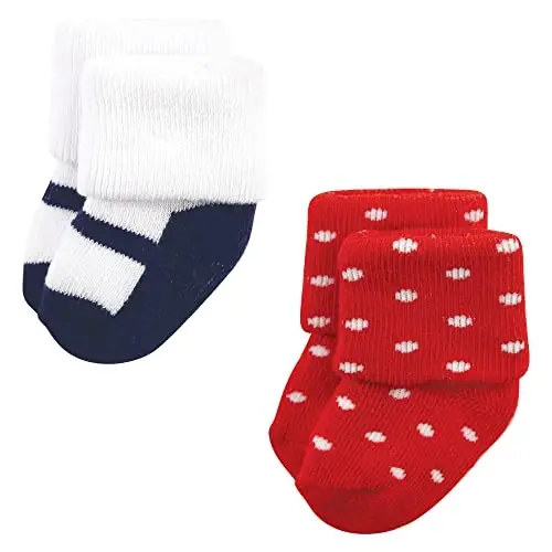 Hudson Baby Baby Girls' Cotton Rich Newborn and Terry Socks - 5
