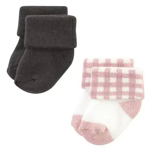 Hudson Baby Baby Girls' Cotton Rich Newborn and Terry Socks - 4