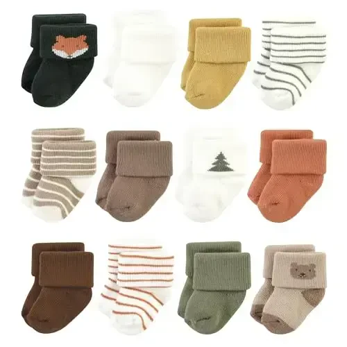 Hudson Baby Baby Girls' Cotton Rich Newborn and Terry Socks 