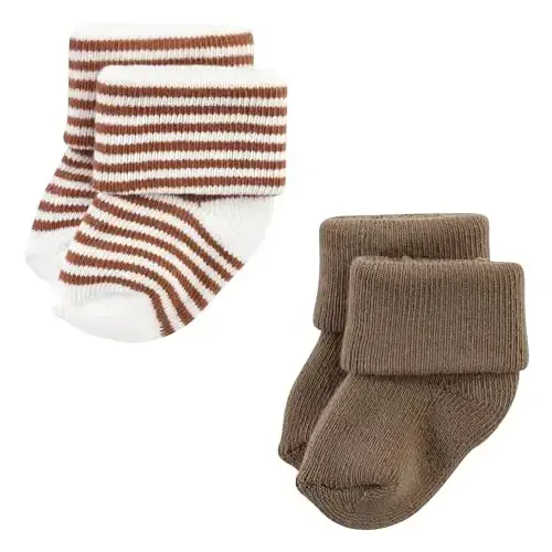 Hudson Baby Baby Girls' Cotton Rich Newborn and Terry Socks - 4