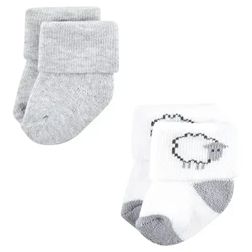 Hudson Baby Baby Girls' Cotton Rich Newborn and Terry Socks - 4