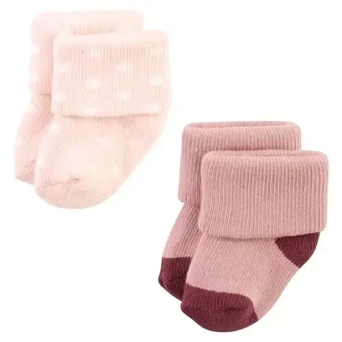Hudson Baby Baby Girls' Cotton Rich Newborn and Terry Socks - 4