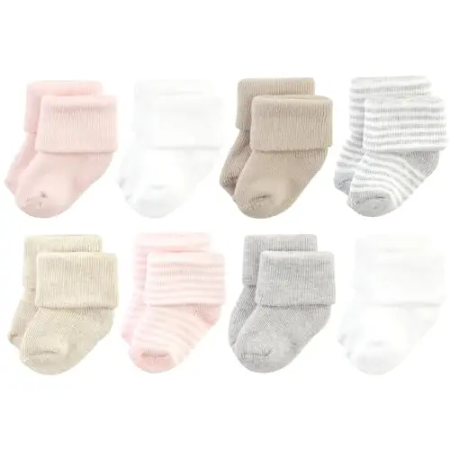 Hudson Baby Baby Girls' Cotton Rich Newborn and Terry Socks 