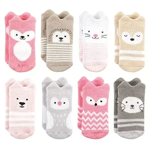 Hudson Baby Baby Girls' Cotton Rich Newborn and Terry Socks - 1