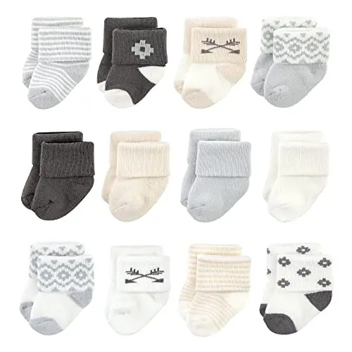 Hudson Baby Baby Girls' Cotton Rich Newborn and Terry Socks 