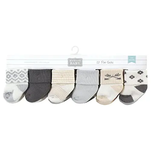 Hudson Baby Baby Girls' Cotton Rich Newborn and Terry Socks - 2