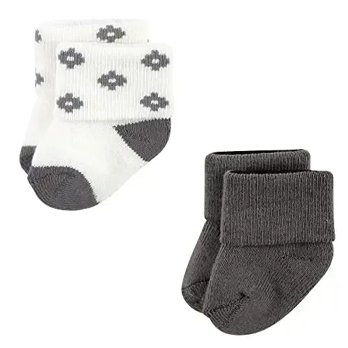 Hudson Baby Baby Girls' Cotton Rich Newborn and Terry Socks - 3
