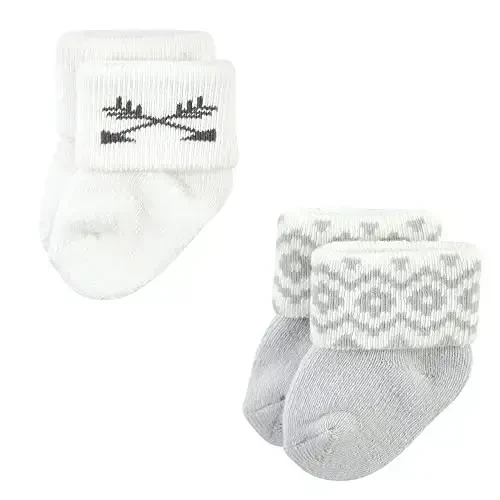 Hudson Baby Baby Girls' Cotton Rich Newborn and Terry Socks - 6