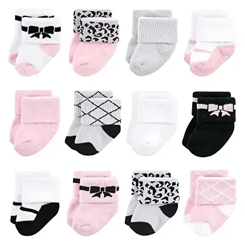 Hudson Baby Baby Girls' Cotton Rich Newborn and Terry Socks - BABYVISION INC.