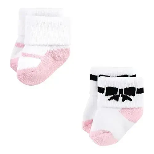 Hudson Baby Baby Girls' Cotton Rich Newborn and Terry Socks - 7