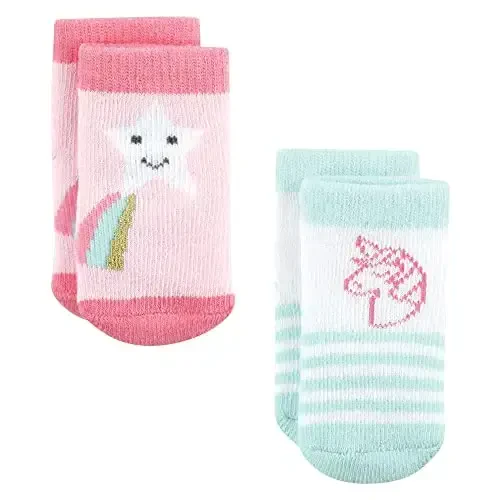 Hudson Baby Baby Girls' Cotton Rich Newborn and Terry Socks - 3