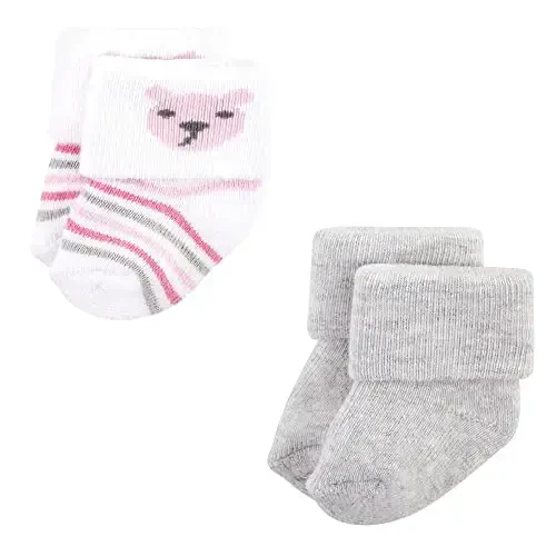 Hudson Baby Baby Girls' Cotton Rich Newborn and Terry Socks - 3