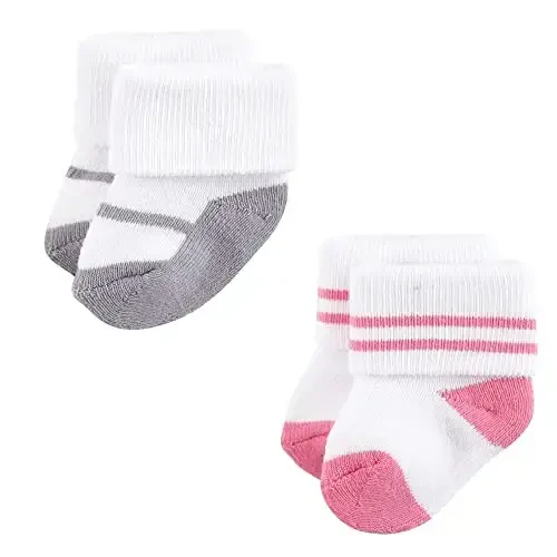 Hudson Baby Baby Girls' Cotton Rich Newborn and Terry Socks - 7
