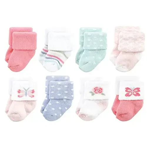Hudson Baby Baby Girls' Cotton Rich Newborn and Terry Socks - BABYVISION INC.