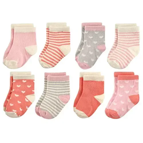 Hudson Baby Baby Girls' Cotton Rich Newborn and Terry Socks - HUDSON