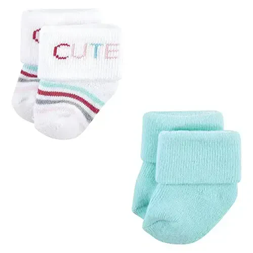 Hudson Baby Baby Girls' Cotton Rich Newborn and Terry Socks - 5