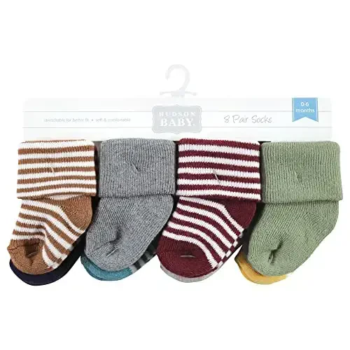Hudson Baby Baby Girls' Cotton Rich Newborn and Terry Socks - 2