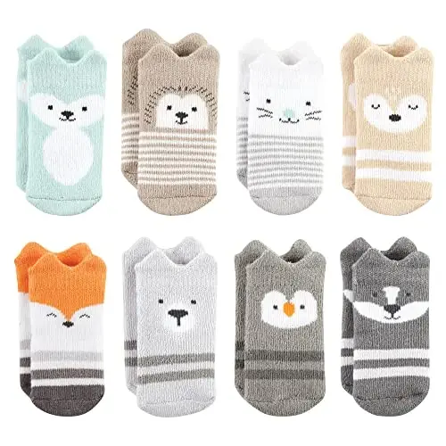 Hudson Baby Baby Girls' Cotton Rich Newborn and Terry Socks 